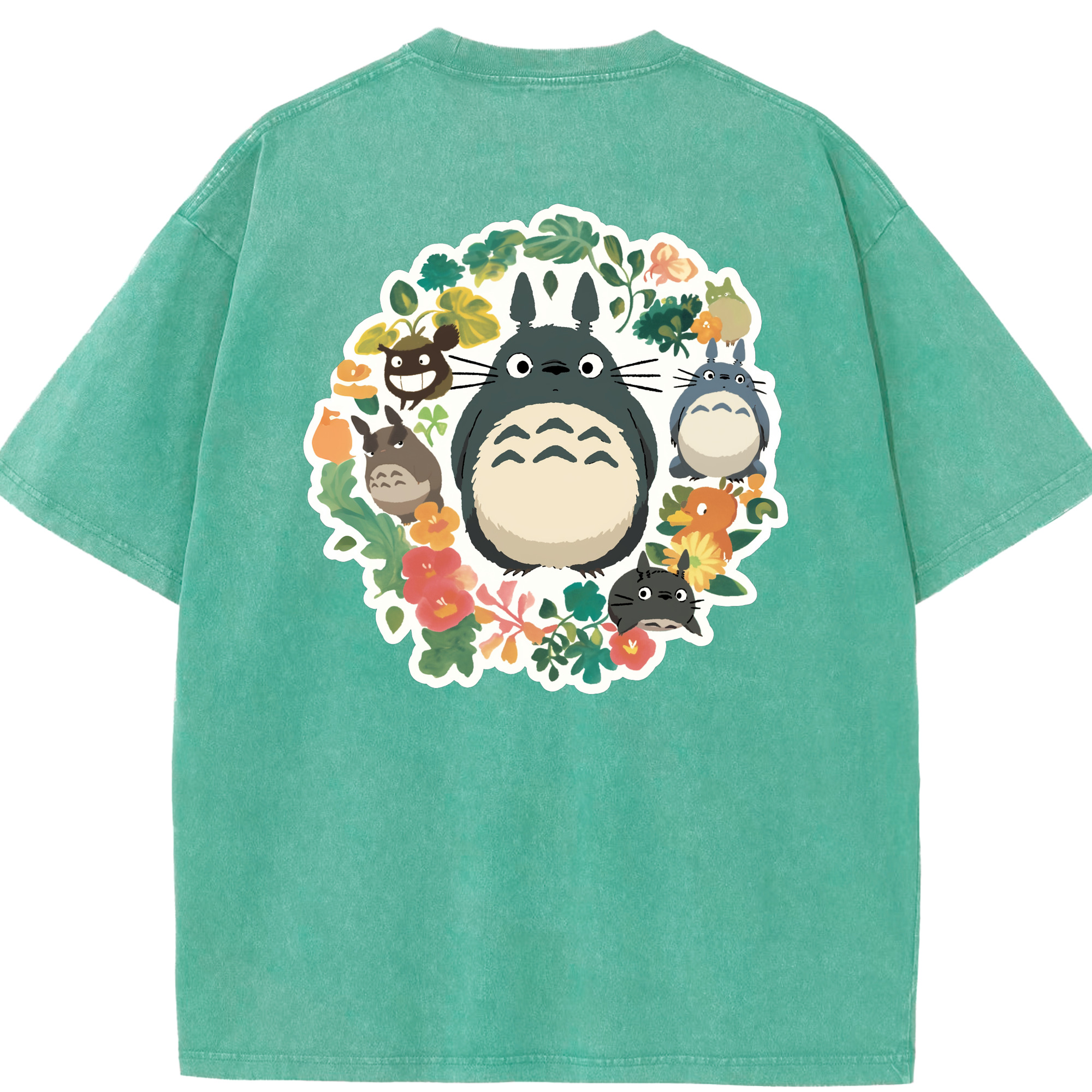 （画像用） となりのトトロ 草壁メイ 草壁サツキ My Neighbor Totoro Satsuki Kusakabe Mei Kusakabe 綿100% ヴィンテージ風 半袖Tシャツ（背面プリント）